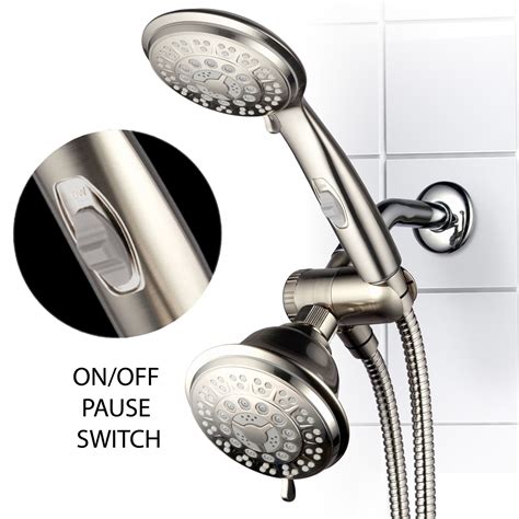 shower head with shutoff|shower head with pause button.